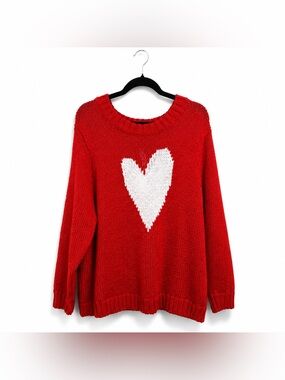 Chelsea & Theodore 3XL Long Sleeve Crew Neck Heart Sweater.